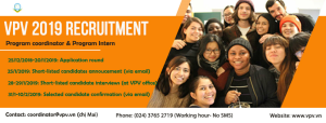 VPV STAFF RECRUITMENT – JANUARY 2019