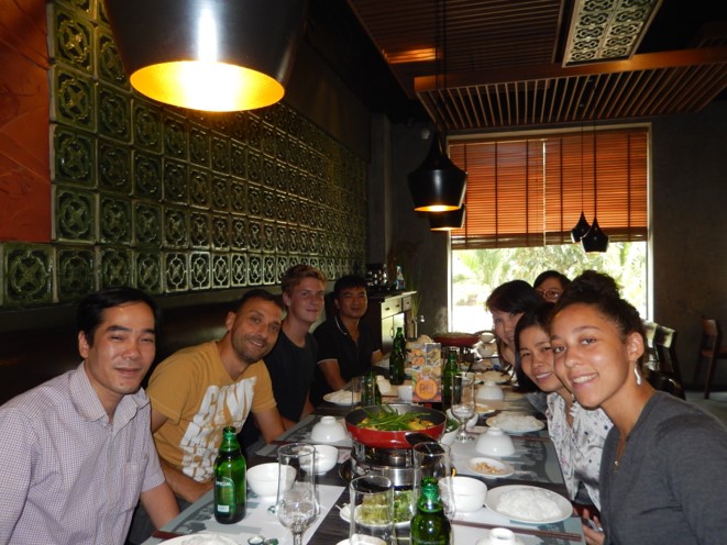 Lunch with other volunteers and teachers at university 